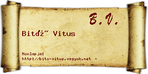 Bitó Vitus névjegykártya